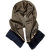 UK_Stone Sciarpa da uomo in 100% pura seta Paisley pied de poule vintage motivo a quadri doppio strato gentiluomini
