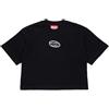 Diesel T-shirt da ragazza Boxy in jersey con logo ovale D casual