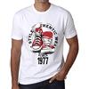One in the City Uomo Maglietta Stile Autentico dal 1977 - Authentic Style Since 1977 - 49 Anni Idea Regalo 49° Compleanno T-Shirt Anniversario Stampa Grafica Vintage Anno 1977 novità Bianco 5XL