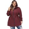 Hanna Nikole Giacca Antipioggia da Donna Giacca da Trekking Giacca da Esterno Giacca Antipioggia Impermeabile Donna 58 (26W) Vino Rosso