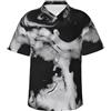 Bryptxztxt Camicie hawaiane da uomo stampate in bianco e nero - Elegante camicia casual con bottoni sulla spiaggia, camicia estiva a maniche corte con tasca