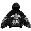 Generisch Felpa da uomo Y2K Vintage Teschio Print Casual Hoodie College Style Gothic Manica Lunga Hoodie Baggy Oversize Street Retro Coppia Sport Shirt Halloween Abbigliamento Moda Confortevole