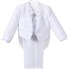 Lito Angels Children's Apparel Lito Angels Smoking Bianco Completo Elegante per Bimbo, Set 5 Pezzi (Giacca, Gilet, Camicia, Papillon e Pantaloni) Taglia 12 18 Mesi (Etichetta in Tessuto 01)