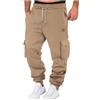 POIUIYQA Pantalone Cargo Uomo Elasticizzati Pantaloni Lavoro con Tasche Taglie Forti Pantalone per Casual Militari
