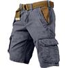 YOSUWOAI Pantaloncini cargo da uomo, corti da trekking, pantaloni estivi chino, pantaloni da lavoro elasticizzati, con tasche multiple, solidi e funzionali da campeggio