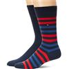 Tommy Hilfiger Classic, Calzini Uomo, Navy/Red 472, 43-46 (Pacco da 2)