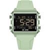 Forrader Orologio digitale quadrato da uomo con numeri grandi, quadrante grande, orologio da polso per uomo e donna, impermeabile, LED, unisex, elettronico, con sveglia, data, cronometro, Verde