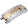 ROUHO 16 x 9mm Acciaio Inossidabile Orologio Chiusura Scivolare Serratura Fibbia Ricambio Accessori per Rolex Daytona Submariner Oyster Datejust Explorer-Argento Oro