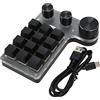 BONKZEBU Connessione USB Mini Tastiera Macro Portatile Programmabile con una Sola Mano con 3 Manopole per Giochi, Controllo Industriale ABS