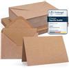 Siumir Set 50 cartoline pieghevoli A6 marroni 250g con buste C6 gommate | Cartoncino opaco 250 g/m², buste 130g, adatto per scrittura e stampa, buste a colla umida, per matrimonio e compleanno