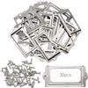 Ruidee 30 Pezzi Porta Etichette in Metallo 70x33mm Telaio Etichette Carte (Portaetichette Targhette con Viti) per Mobili, Cassetti, Armadietti, Libreria, Scheda Nome(IBQK-Silver-70）