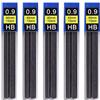 Generic Confezione da 60 mine per matita meccanica, 0,3/0,5/0,7/0,9 mm, Mine in grafite HB resistenti alla rottura, 12 pezzi/5 tubi per sostituzione automatica della matita (0,9 mm)