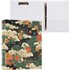 Grckit Raccoglitore a 3 anelli con fiori giapponesi, 3,8 cm, confezione da 1 raccoglitore ad anelli rotondo, contiene 200 fogli con 3 tasche interne, per l'organizzazione della casa e dell'ufficio