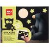 APLI Kids 20680 - Set di adesivi Glow in the Dark Orso | Gomets luminescenti, 8 fogli da completare e guida a colori, si illuminano al buio, +3 anni