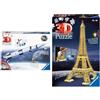 Ravensburger - 3D Puzzle Apollo Saturn V Rocket, Razzo Spaziale, 504 Pezzi, 8+ Anni & Puzzle 3D, Torre Eiffel in Edizione Speciale Notte con LED, Età Consigliata 10+, 226 Pezzi - 47 x 18 x 18 cm