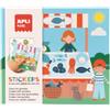 APLI Kids 20595 - Set di adesivi e adesivi Mercato | Kit con 8 fogli, 8 fogli di adesivi e adesivi, set di adesivi per completare le illustrazioni, +3 anni