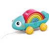 Hola - Camaleonte giocattolo da trascinare per neonati, gioco educativo con attività per bambini, 7 pezzi arcobaleno impilabili, con luci e suoni, impara forme e colori, per bambini dai 18 mesi in su