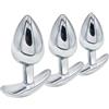 DstoLusre 3 stili S/M/L Tappi anali in metallo Dilatatori anali vaginali Butt plug in acciaio inossidabile Dildo anale G-Spot anale SM Giocattoli erotici for uomini Donne Coppie(L)