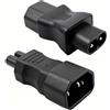 VISSQH 2 Pezzi IEC 320 C14/C13 a C8/C7 Adattatore di Alimentazione,IEC alimentazione adattatore di prolunga 3 Pin a 2 Pin Plug Power Connettore AC 250V 10A C14 C13 a C8 C7 Convertitore