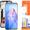 AGCUT Display LCD per Oppo Reno 8 5G LCD schermo per Oppo Reno8 5G CPH2359 6,4 pollici, set di schermi Digitizer Touch Screen Piastra in vetro Assembly + Kit di riparazione (nero con cornice)