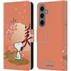 Head Case Designs Licenza Ufficiale Peanuts Sakura Snoopy Orientale Custodia Portafoglio in Pelle Compatibile con Samsung Galaxy S25