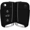 kwmobile Custodia Coprichiave Compatibile con VW Golf 7 MK7 con 3 tasti Cover - Copri Telecomando Chiave Auto - Copri Chiavi Macchina nero / grigio