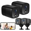 UCOCARE 2K Telecamera Spia WiFi 2 Pezzi, Mini Telecamera WiFi Interno Senza Fili, Batteria 5200mAh, 1080P FHD, Rilevazione di Moviment PIR, Visivo 160°, Visione Notturna, Supporta Alexa, SD/Cloud