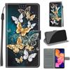 KENHONER Custodia per Samsung Galaxy A10, Farfalla | Portafoglio Pelle PU, Magnetica, Resistente Agli Urti, Scomparto Carte Credito, Pieghevole, Flip Libro, Motivo