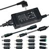Meiyue Adattatore di alimentazione da 12V 5A, adattatore di alimentazione da AC a DC 3V~12V 5A 60W per strisce luminose a LED, monitor LCD, TV - spina europea 5,5 * 2,5/2,1 mm con 14 adattatori per spina DC