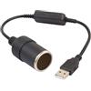 Opatiny Cavo adattatore da USB a 12 V per presa auto, 5 V, ingresso 1 A, uscita per dash cam, GPS, DVR, navigatore, cavo di alimentazione da 3,5 m