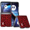 COQUE Adatto per Motorola RAZR 40 Ultra, Motorola RAZR 40 Ultra Pieghevole Flip Leopard Stampa Custodia del Telefono(Rosso)
