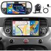 Inefala 4G+128G Android 15 Autoradio per FIAT 500 2007－2014 | Wireless Carplay Android Auto, 7 Pollici Touchscreen Stereo Auto Bluetooth con Navi GPS WiFi RDS/FM SWC Retrocamera Mic