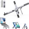 ORICO Supporto PC Portatile per Viaggio & Scrivania, Alluminio Leggero Pieghevole 3 in 1 per Laptop, Tablet & Telefono, 5 Altezze Regolabili, per MacBook/HP/Dell/iPad/iPhone fino a 17 - PN1, Grigio