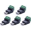 Hsupez 5 connettori micro USB a 2 poli, connettori senza saldatura, 5 V 3 A, micro USB 2 pin, adattatore senza saldatura, per fai da te, fotocamere, giocattoli, piccoli dispositivi ecc