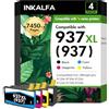 inkalfa 937 937XL Cartucce 9730e 9120e 9720e per HP 937 XL 937e Cartucce