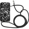 Foonary Oceano Cover con Cordino per iPhone 14 Pro 6.1, Custodia con Aesthetic Estivi Tartaruga Motivo Laccio Collana Tracolla, Silicone Necklace Regolabile Corda Phone Case,Balene
