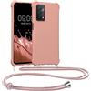 kwmobile Custodia Compatibile con Oppo A74 (5G) / A54 (5G) Cover - Back Case in Silicone TPU - Protezione Smartphone con Cordino - madre perla