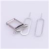 Generic Per iPhone 13/13 Pro Max SIM Card Tray Slot Holder di ricambio, (versione doppia scheda) con anello di tenuta in gomma impermeabile + vassoio SIM Pin aperto di espulsione argento
