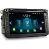 Erisin 8 Pollici 4GB RAM+64GB ROM Android 14 Autoradio Bluetooth per VW Polo Golf 5 Golf 6 Passat B6/B7 Jetta Seat Leon Supporto Wireless Carplay Android Auto USB DAB+ WiFi FM USB Canbus CD DVD DSP