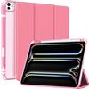 ProCase Cover iPad Pro 11 Pollici M5 2025/M4 2024 con Portapenna, Custodia iPad Pro 11 5 Generazione (A2836 A2837 A3006), Ultra Sottile Leggero Cover con Auto Svegliati/Sonno -Rosa melone