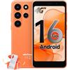 Ulefone Note 22 Cellulari, Android 16 Go 20GB RAM+32GB ROM/SD-2TB Mini Smartphone, 5.0 Schermo, Cellulare 3000mAh Batterie sostituibili, Octa Core 3 Slot Per Carte 4G Dual SIM/Face ID/GPS/OTG Arancia