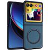 MingWei Custodia per Motorola [ Moto Razr 40 Ultra ] - Magnetismo [Pelle Vegetale] TPU Soft [Assorbimento Degli Urti] Custodia Protettiva Antiurto Leggera Slim Fit (Blu Navy, Razr40 Ultra)