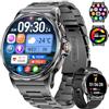 CHOOSETIME Militare Smartwatch Uomo, 1,43 Display AMOLED con Chiamate Bluetooth, 2 Cinturini, Impermeabile IP68, Monitoraggio della Frequenza Cardiaca/Sonno, 120+ Modalità Sportive Android e iOS, Grafite Nera