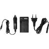 vhbw caricatore compatibile con Pentax D-Li90 per camera + cavo auto + LED