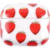 Arseaiy Custodia per AirPods 3, elegante custodia per AirPods per donne ragazze, simpatici motivi fragola protettiva custodia rigida portatile e antiurto Air Pods3 custodia anteriore LED visibile