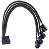 Airsun Cavo adattatore per ventola a 4 pin Molex a 4 x 3/4 pin per PC a 3 pin o 4 pin (connettore PWM) al dispositivo di raffreddamento del computer Molex Cavo di alimentazione Y