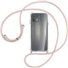 Sewutoyu Custodia Collana per Cellulare Compatibile con Motorola Moto Edge 20 Lite - Cover Silicone TPU Protettiva Trasparente - Custodia indossabile per Collo - Case a Tracolla con Cordina, Rosa