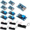 VISSQH 5 pcs Tipo-C USB 5V 1A 18650 modulo caricabatteria al litio con doppia funzione di protezione+ 5 pcs 2A DC-DC Step Up Converter +5 pcs portabatteria 18650