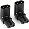 VISSQH 2 Pezzi IEC 320 C7/C8 Adattatore di Alimentazione,IEC C7 a C8 90 gradi alimentazione adattatore di prolunga 250V 10A 2 Pin IEC Plug Power Connettore AC(nero)