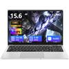 MASNIESKI 15,6 Pollici PC Portatile, Win 11 Notebook Celeron N4000 CPU, Laptop 8Go LPDDR4 256Go SSD, Computer Portatile sottile e leggero schermo FHD 180° WiFi5 BT4.2 Mini-HDMI 2*USB3.0 Espansione SSD 1TB
